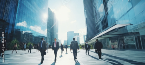 Group of office business Successful people walking at office, trade fair, on foot, downtown working at action, modern walkway, Business lifestyle, blurred image