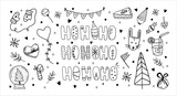 Hand-drawn vector holiday doodle illustration set. Isolated on white background, perfect for prints, posters, festive stationery, and holiday design. High-quality illustrations