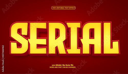 Serial fully editable premium golden and red vector text effect