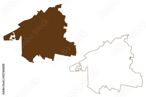 Obraz na plátně City of Hobart (Commonwealth of Australia, Tasmania, lutruwita) map vector illus