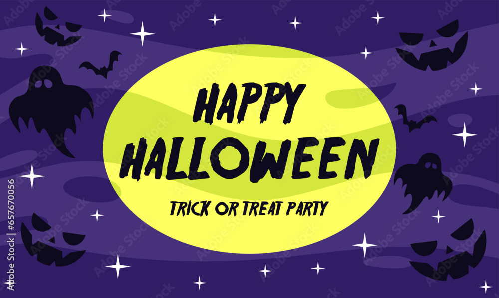 happy halloween trick or treat party background vector illustration