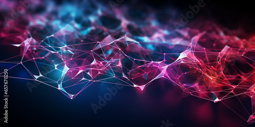 3D Network Connections, Abstract Plexus Soft Line Design