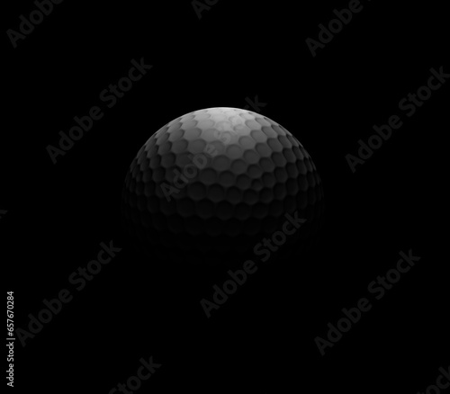golf ball on black background