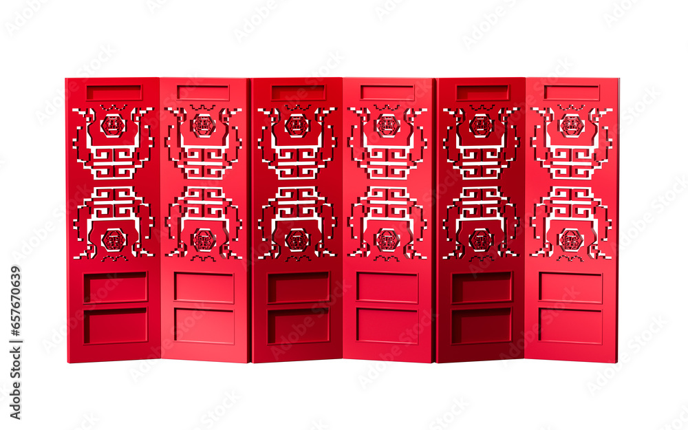 Fotografie Chinese style folding screen , 3d rendering.