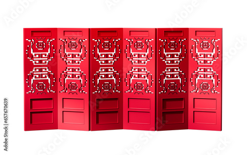 Fotografie Chinese style folding screen , 3d rendering.