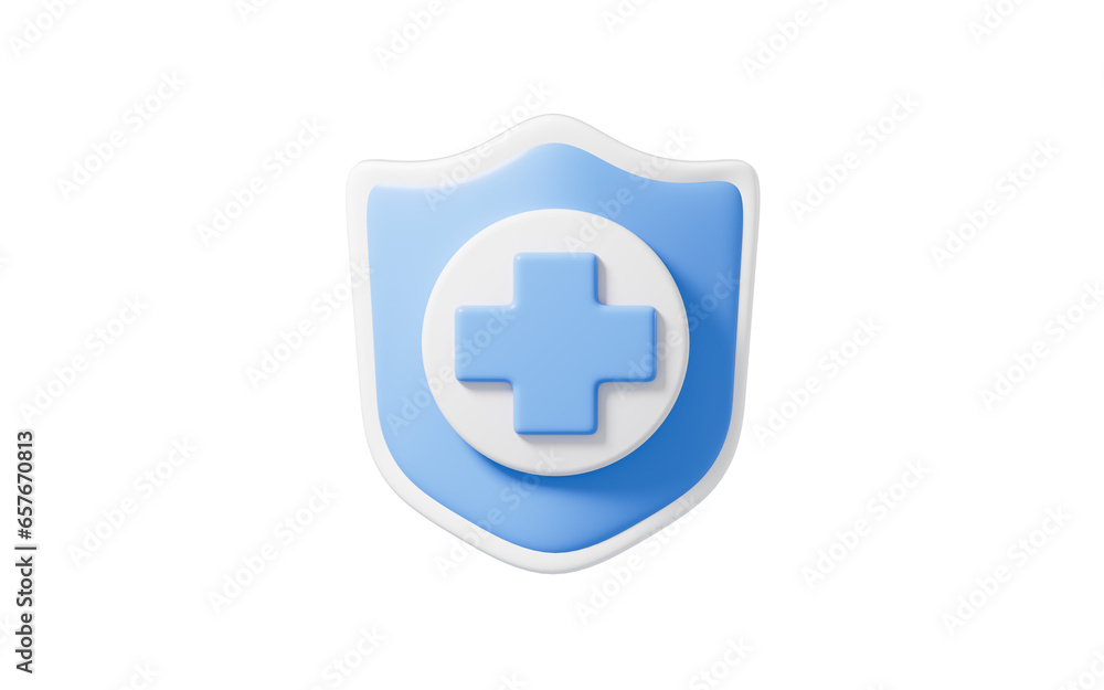 Cartoon shield with cross, disease protection, defend against viral infection, 3d rendering. Cartoon shield with cross, disease protection, defend against viral infection, 3d rendering.