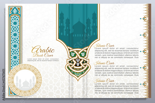 Arabic Luxury Book Cover Design with Gold frame border