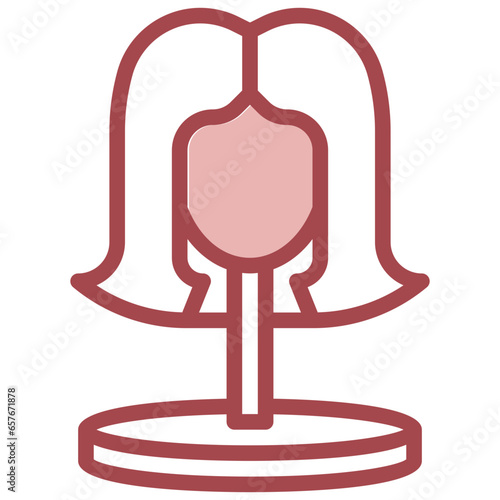wig filled outline icon,linear,outline,graphic,illustration