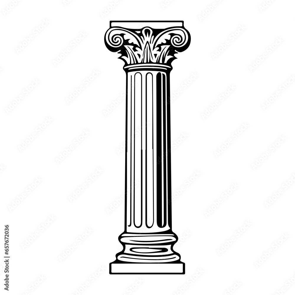 Obraz premium roman column hand drawn illustration.