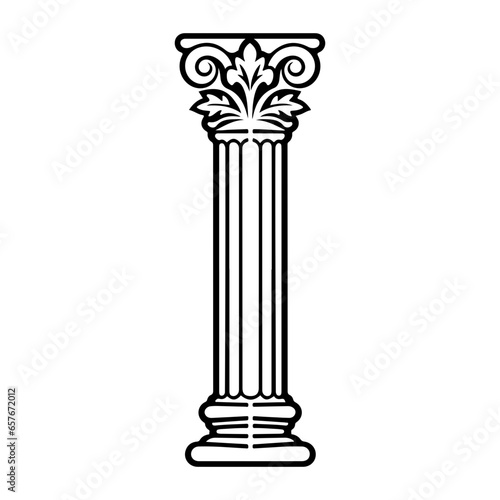 roman column hand drawn illustration.