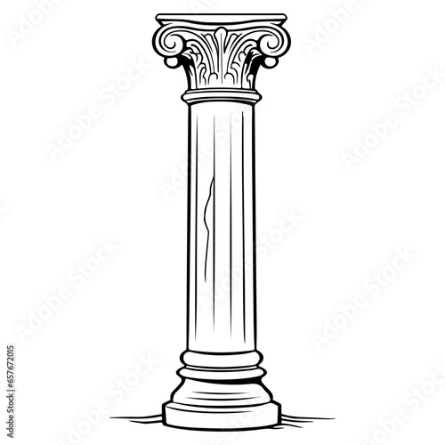 roman column hand drawn illustration.