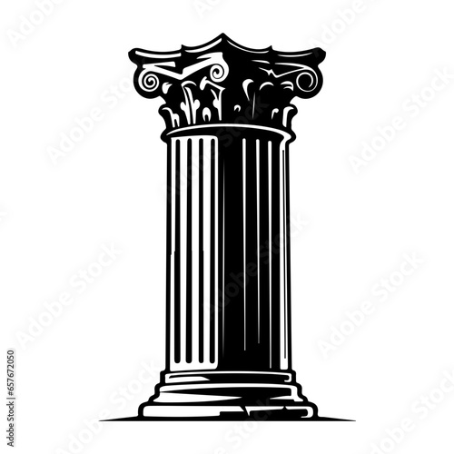 roman column hand drawn illustration.