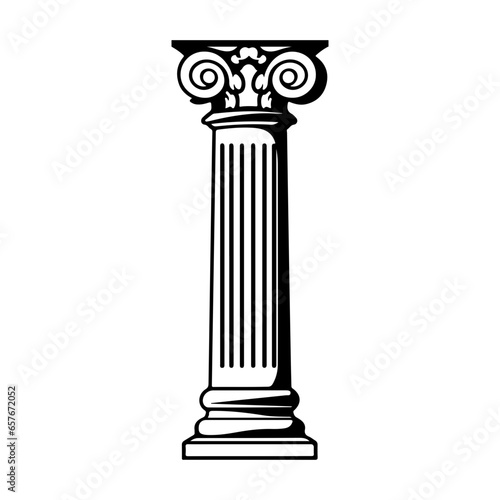 roman column hand drawn illustration.
