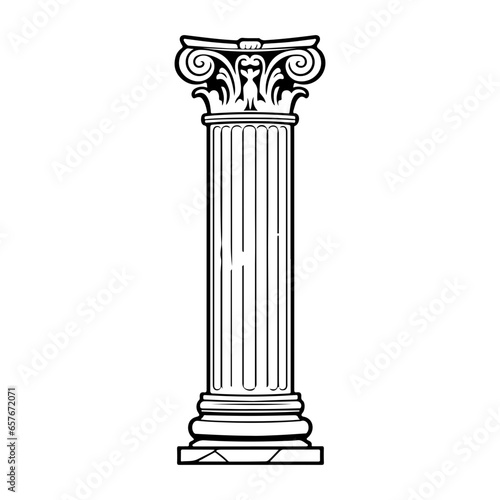 roman column hand drawn illustration.