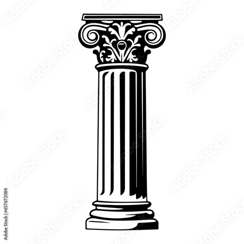 roman column hand drawn illustration.
