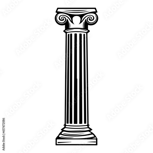 roman column hand drawn illustration.