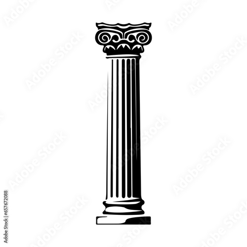 roman column hand drawn illustration.