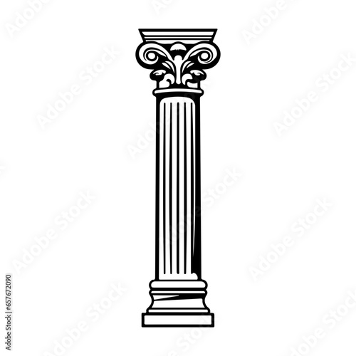 roman column hand drawn illustration.