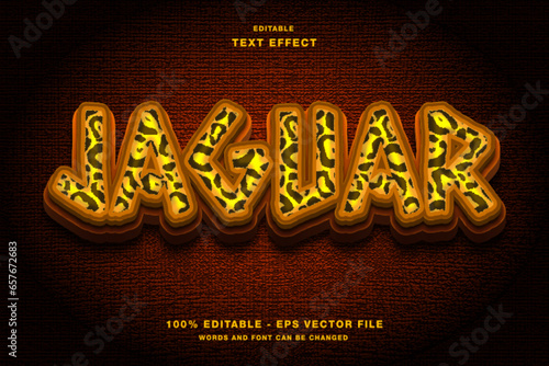 3d Jaguar text style effect template editable text effect