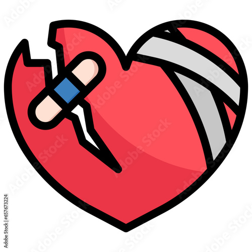 BROKE HEART filled outline icon,linear,outline,graphic,illustration