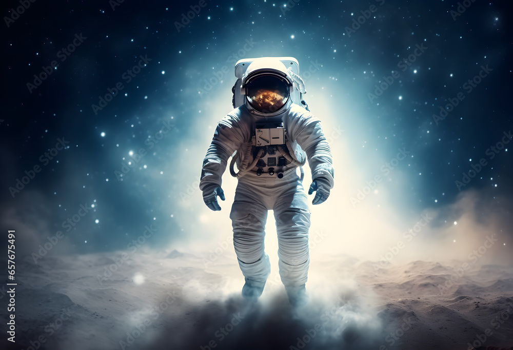 Spaceman or astronaut on the moon. Spaceman or astronaut on the moon.