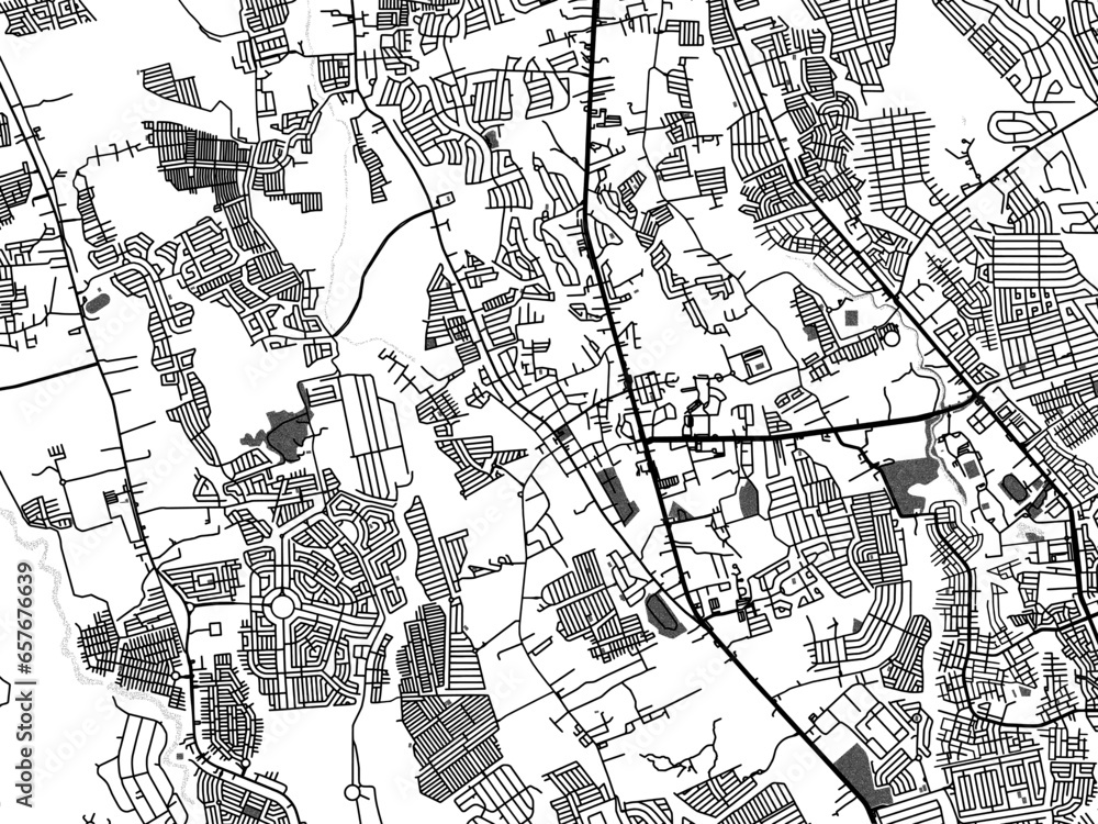 Greyscale vector city map of Dasmarinas in the Philippines with with water, fields and parks, and roads on a white background. Greyscale vector city map of Dasmarinas in the Philippines with with water, fields and parks, and roads on a white background.