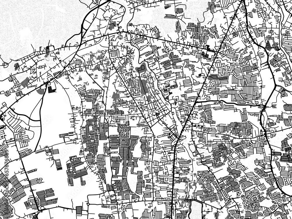 Greyscale vector city map of Imus in the Philippines with with water ...