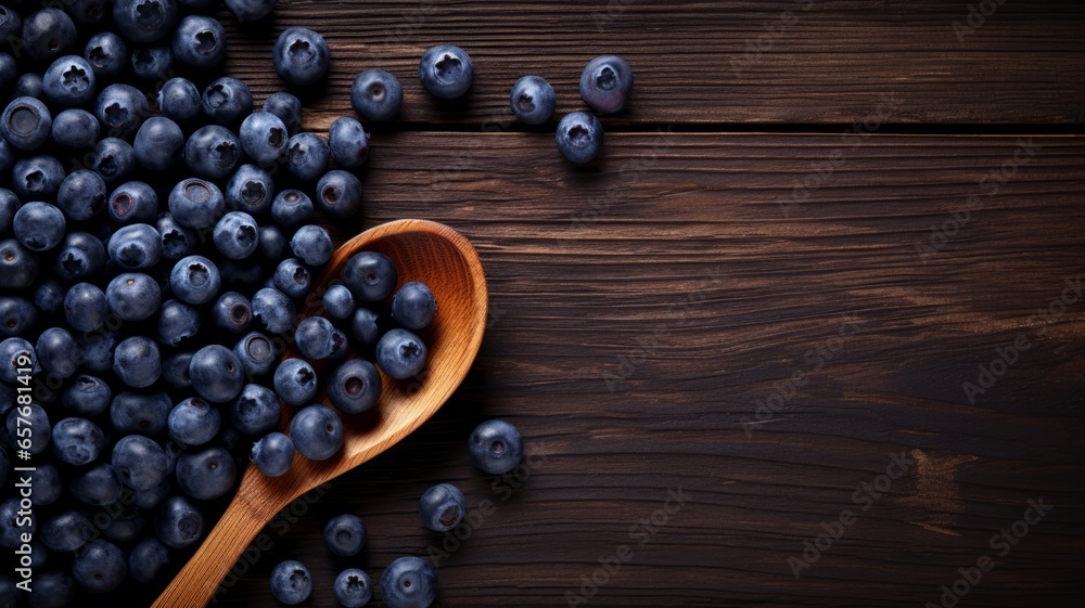 Fresh Organic Bilberry Berry Photorealistic Horizontal Background. Healthy Vegetarian Diet. Ai Generated Background with Delicious Juicy Bilberry Berry On Wooden Countertop with Copy Space. Fresh Organic Bilberry Berry Photorealistic Horizontal Background. Healthy Vegetarian Diet. Ai Generated Background with Delicious Juicy Bilberry Berry On Wooden Countertop with Copy Space.