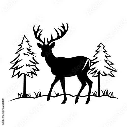 Graceful deer  silhouette
