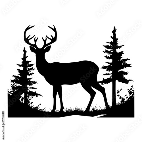 Graceful deer  silhouette
