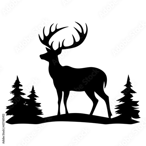 Graceful deer  silhouette
