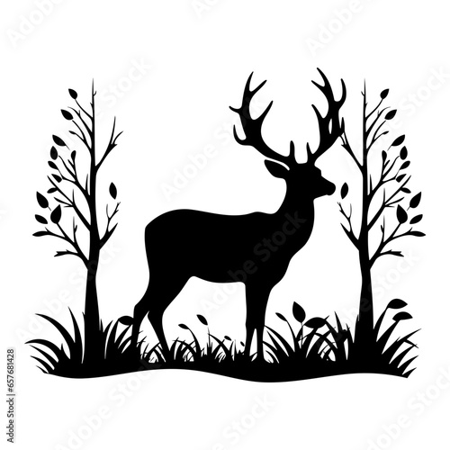 Graceful deer  silhouette
