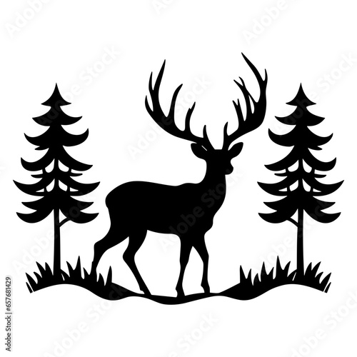 Graceful deer  silhouette
