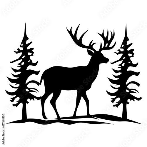 Graceful deer  silhouette

