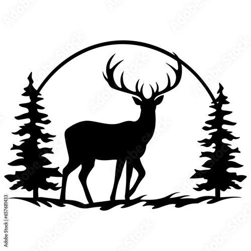 Graceful deer  silhouette
