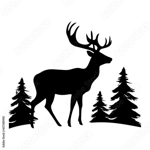 Graceful deer  silhouette
