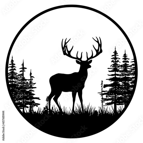 Graceful deer  silhouette
