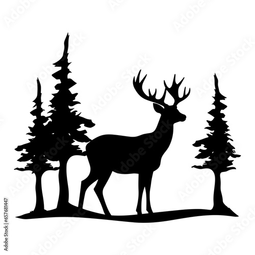 Graceful deer  silhouette
