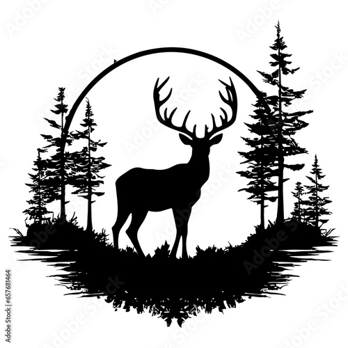 Graceful deer  silhouette
