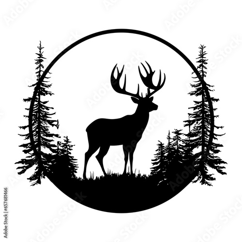 Graceful deer  silhouette
