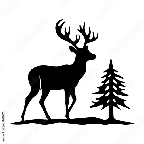 Graceful deer  silhouette
