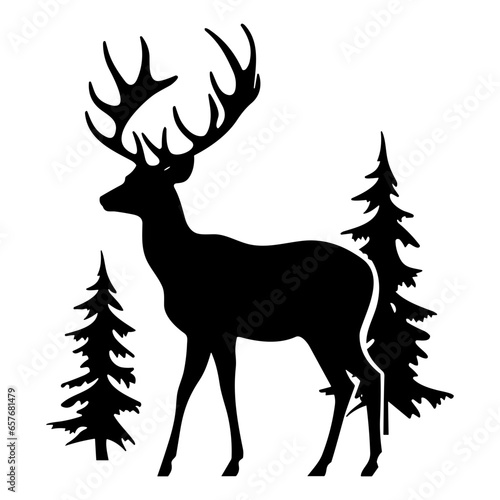 Graceful deer  silhouette
