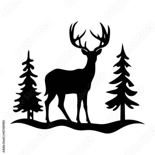 Graceful deer  silhouette
