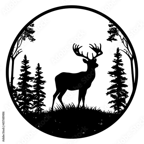 Graceful deer  silhouette
