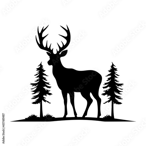 Graceful deer  silhouette
