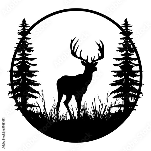 Graceful deer  silhouette
