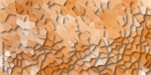 Abstract Low Polygon orange gradient Generative Crystal texture background Geometric Retro tiles pattern background for interior solutions or covers. Mosaic or polygon elements background of crystal