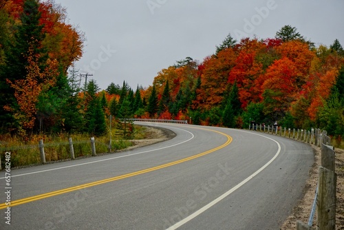 Highway in Algonquin Provincial Park, Muskoka, Ontario, Canada photo