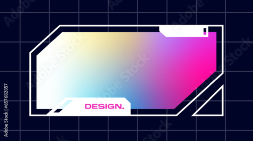 Futuristic pop up interface illustration. Video overlay element.
