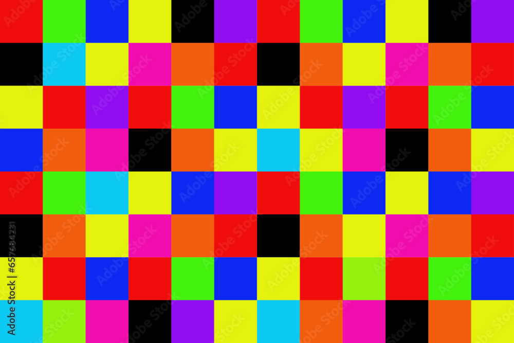 Colorful Square Background, black, red, blue, green, yellow.The multicolored squares background looks bright. Colorful Square Background, black, red, blue, green, yellow.The multicolored squares background looks bright.